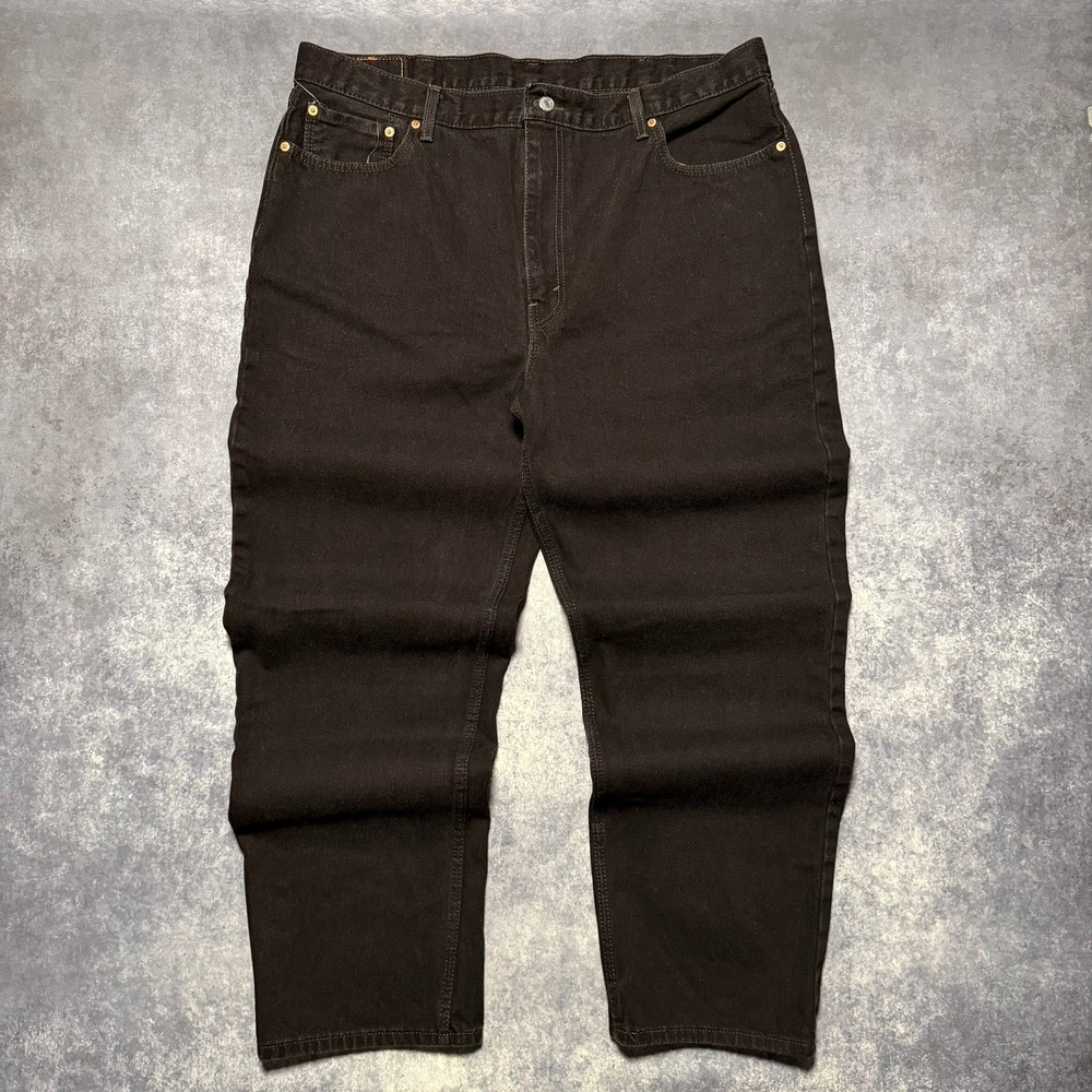 Levis 550 Relaxed Fit Tapered Leg Jeans Mens 42x32 Black Denim Pants 00550-0260